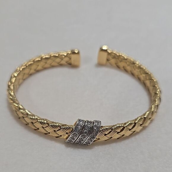 18k Gold Plated Woven Bracelet - Picture 1 of 5